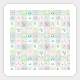 Flower & Square Pattern Sticker